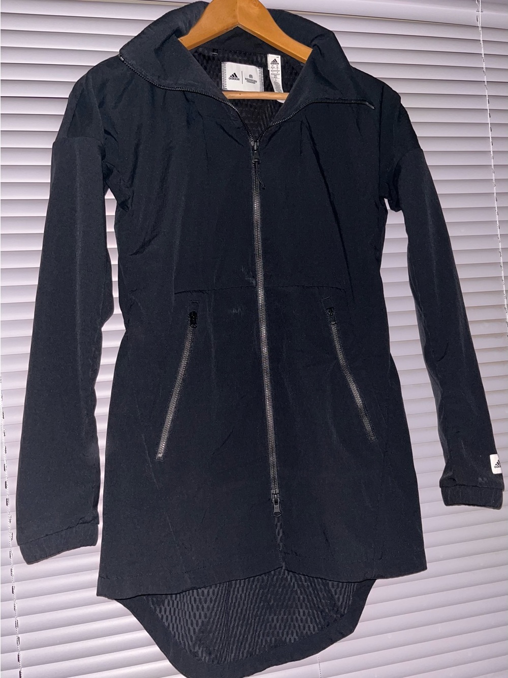 adidas x Reigning Champ Black Bonded Full Zip Windbreaker Jacket Size XS